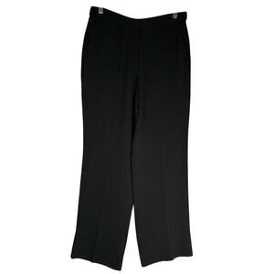 MM Lafleur Black Trouser Slacks Relaxed Straight Leg Sz 6 Adjustable‎ Hem Career